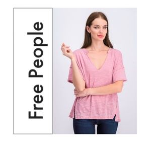 Free People Women Maddie Oversized Burnout T-Shirt, Dusty Mauve size M
